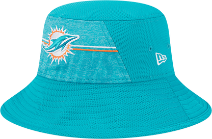 Miami Dolphins New Era 2023 NFL Training Camp Stretch Bucket Hat - Aqua