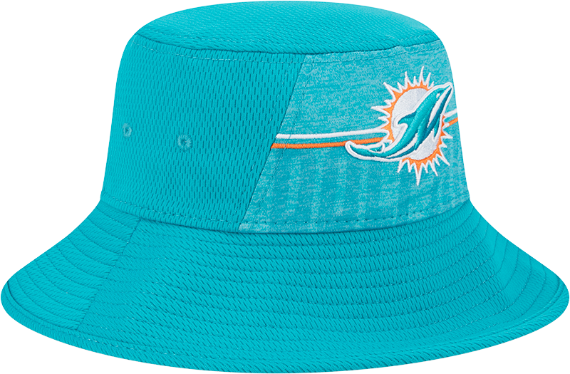 Miami Dolphins New Era 2023 NFL Training Camp Stretch Bucket Hat - Aqua