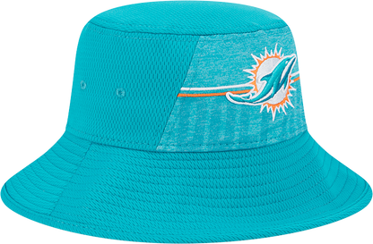 Miami Dolphins New Era 2023 NFL Training Camp Stretch Bucket Hat - Aqua