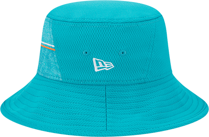 Miami Dolphins New Era 2023 NFL Training Camp Stretch Bucket Hat - Aqua