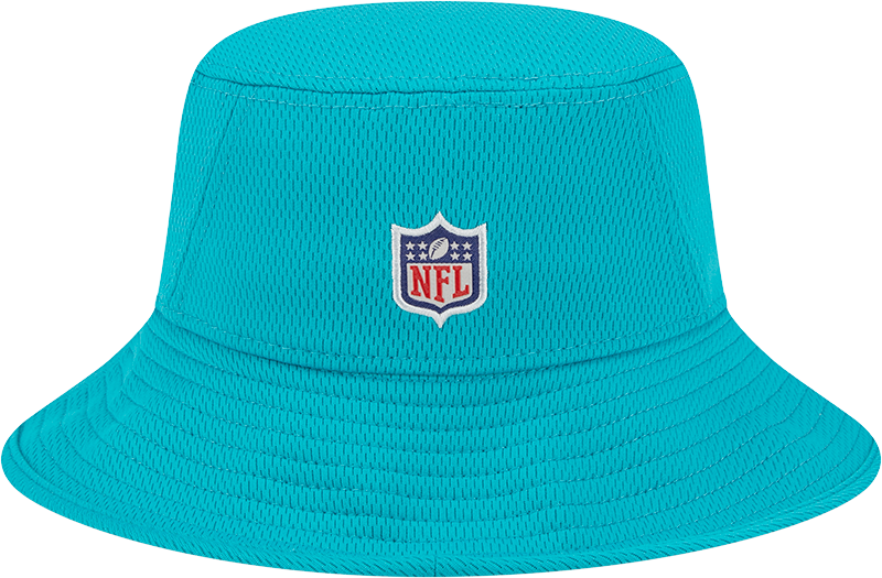 Miami Dolphins New Era 2023 NFL Training Camp Stretch Bucket Hat - Aqua