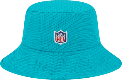 Miami Dolphins New Era 2023 NFL Training Camp Stretch Bucket Hat - Aqua