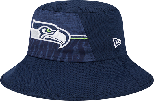 Seattle Seahawks New Era 2023 NFL Training Camp Stretch Bucket Hat - Navy