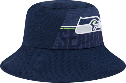 Seattle Seahawks New Era 2023 NFL Training Camp Stretch Bucket Hat - Navy