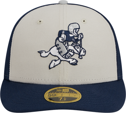 Dallas Cowboys New Era 2023 Sideline Historic Low Profile 59FIFTY Fitted Hat - Cream/Navy