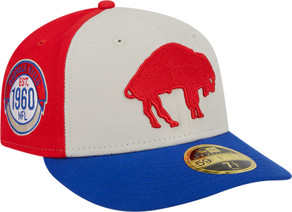 Buffalo Bills New Era 2023 Sideline Historic Low Profile 59FIFTY Fitted Hat - Cream/Royal