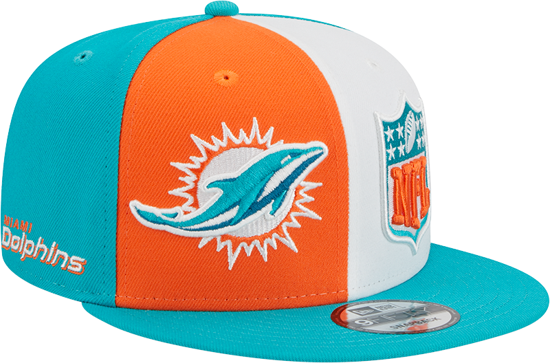 Miami Dolphins New Era 2023 Sideline 9FIFTY Snapback Hat - Orange/Aqua