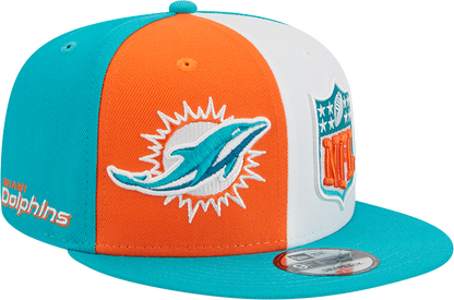 Miami Dolphins New Era 2023 Sideline 9FIFTY Snapback Hat - Orange/Aqua