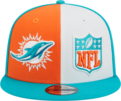 Miami Dolphins New Era 2023 Sideline 9FIFTY Snapback Hat - Orange/Aqua