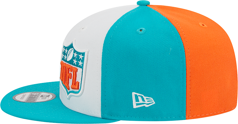 Miami Dolphins New Era 2023 Sideline 9FIFTY Snapback Hat - Orange/Aqua