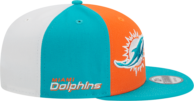 Miami Dolphins New Era 2023 Sideline 9FIFTY Snapback Hat - Orange/Aqua