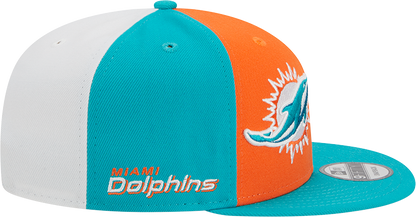 Miami Dolphins New Era 2023 Sideline 9FIFTY Snapback Hat - Orange/Aqua