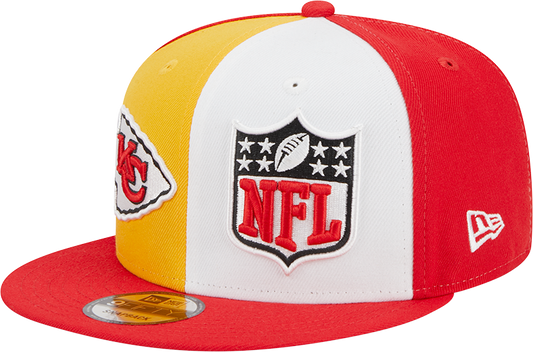 Kansas City Chiefs New Era 2023 Sideline 9FIFTY Snapback Hat - Gold/Red