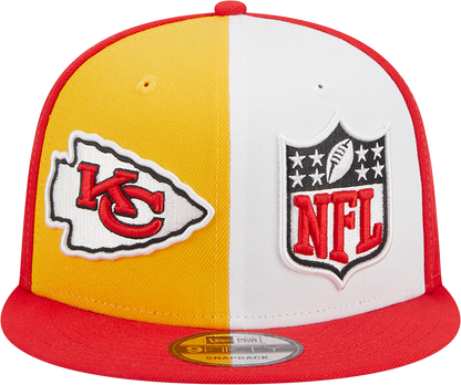 Kansas City Chiefs New Era 2023 Sideline 9FIFTY Snapback Hat - Gold/Red