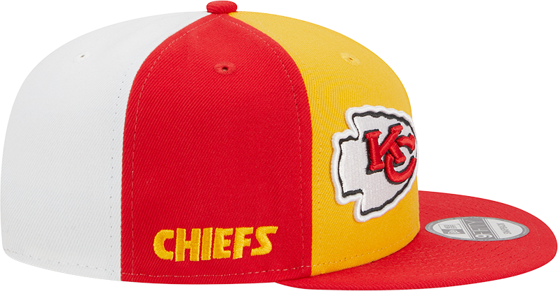 Kansas City Chiefs New Era 2023 Sideline 9FIFTY Snapback Hat - Gold/Red