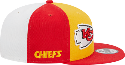 Kansas City Chiefs New Era 2023 Sideline 9FIFTY Snapback Hat - Gold/Red