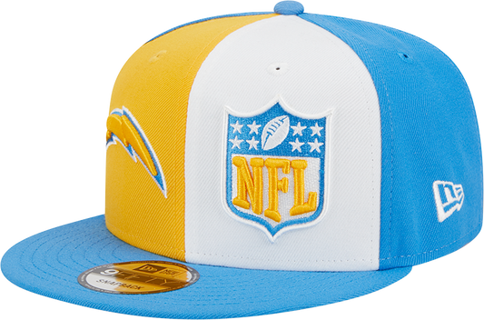 Los Angeles Chargers New Era 2023 Sideline 9FIFTY Snapback Hat - Gold/Powder Blue