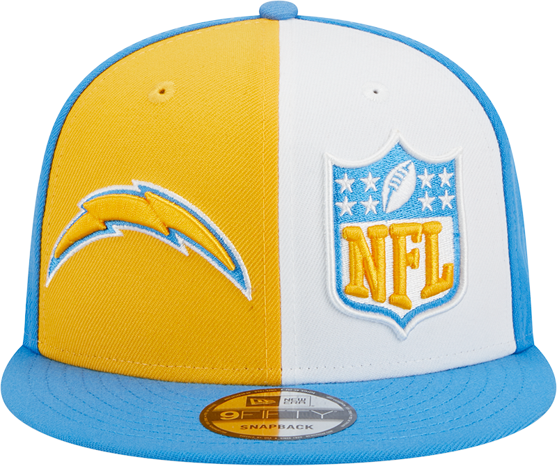 Los Angeles Chargers New Era 2023 Sideline 9FIFTY Snapback Hat - Gold/Powder Blue