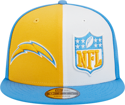 Los Angeles Chargers New Era 2023 Sideline 9FIFTY Snapback Hat - Gold/Powder Blue