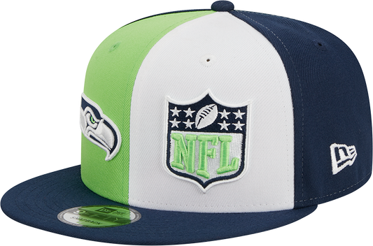 Seattle Seahawks New Era 2023 Sideline 9FIFTY Snapback Hat - Neon Green/College Navy