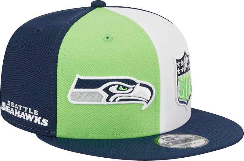 Seattle Seahawks New Era 2023 Sideline 9FIFTY Snapback Hat - Neon Green/College Navy