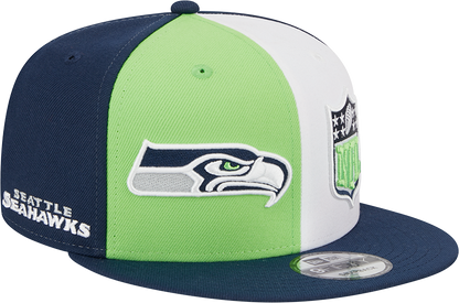 Seattle Seahawks New Era 2023 Sideline 9FIFTY Snapback Hat - Neon Green/College Navy