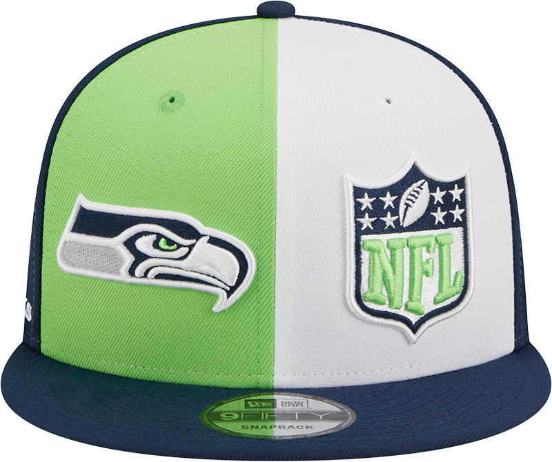 Seattle Seahawks New Era 2023 Sideline 9FIFTY Snapback Hat - Neon Green/College Navy