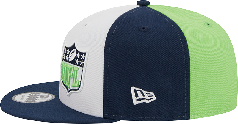 Seattle Seahawks New Era 2023 Sideline 9FIFTY Snapback Hat - Neon Green/College Navy