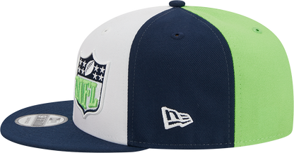 Seattle Seahawks New Era 2023 Sideline 9FIFTY Snapback Hat - Neon Green/College Navy