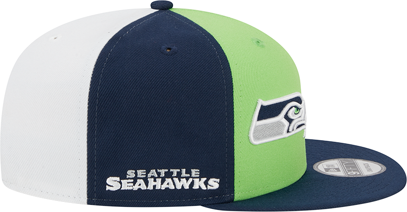 Seattle Seahawks New Era 2023 Sideline 9FIFTY Snapback Hat - Neon Green/College Navy