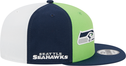 Seattle Seahawks New Era 2023 Sideline 9FIFTY Snapback Hat - Neon Green/College Navy