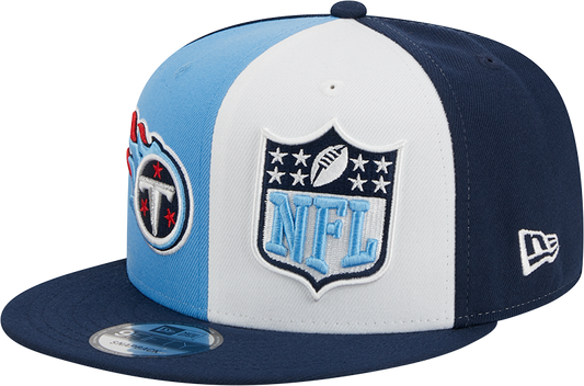 Tennessee Titans New Era 2023 Sideline 9FIFTY Snapback Hat - Light Blue/Navy