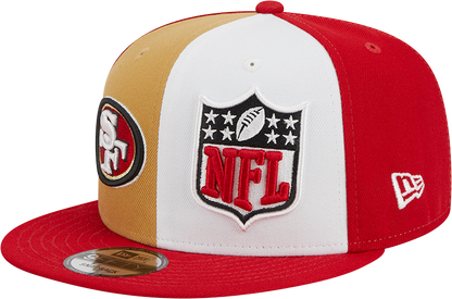 San Francisco 49ers New Era 2023 Sideline 9FIFTY Snapback Hat - Gold/Scarlet