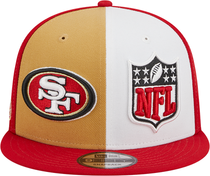 San Francisco 49ers New Era 2023 Sideline 9FIFTY Snapback Hat - Gold/Scarlet