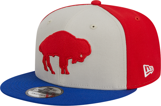 Buffalo Bills New Era 2023 Sideline Historic 9FIFTY Snapback Hat - Cream/Royal