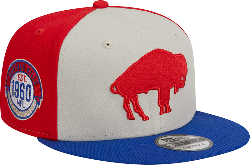 Buffalo Bills New Era 2023 Sideline Historic 9FIFTY Snapback Hat - Cream/Royal