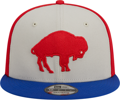 Buffalo Bills New Era 2023 Sideline Historic 9FIFTY Snapback Hat - Cream/Royal