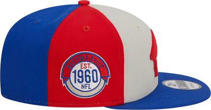 Buffalo Bills New Era 2023 Sideline Historic 9FIFTY Snapback Hat - Cream/Royal