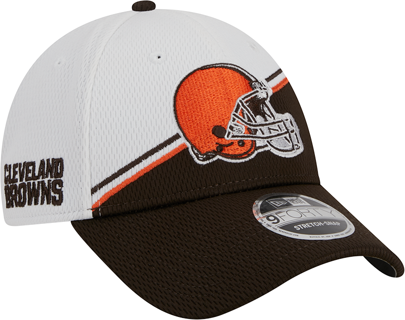 Cleveland Browns New Era 2023 Sideline 9FORTY Adjustable Hat - White/Brown