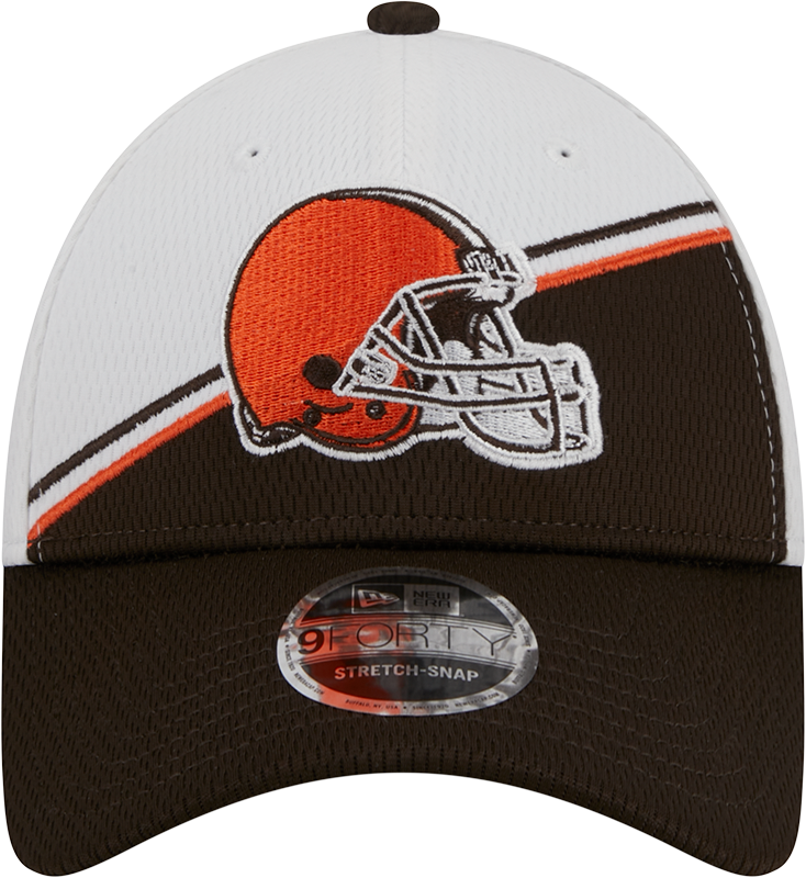 Cleveland Browns New Era 2023 Sideline 9FORTY Adjustable Hat - White/Brown