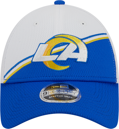 Los Angeles Rams New Era 2023 Sideline 9FORTY Adjustable Hat - White/Royal