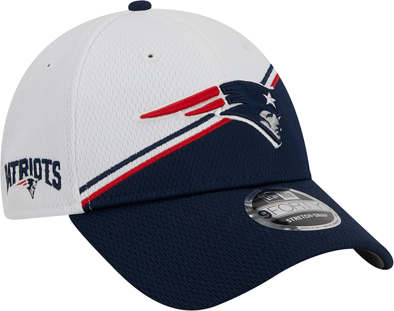 New England Patriots New Era 2023 Sideline 9FORTY Adjustable Hat - White/Navy