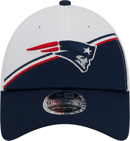 New England Patriots New Era 2023 Sideline 9FORTY Adjustable Hat - White/Navy