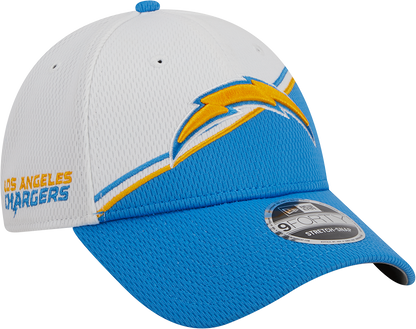 Los Angeles Chargers New Era 2023 Sideline 9FORTY Adjustable Hat - White/Powder Blue