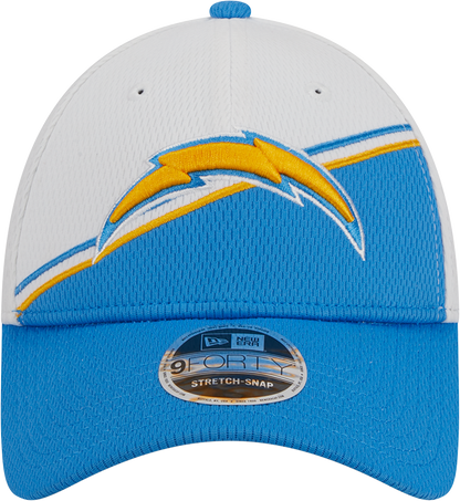 Los Angeles Chargers New Era 2023 Sideline 9FORTY Adjustable Hat - White/Powder Blue