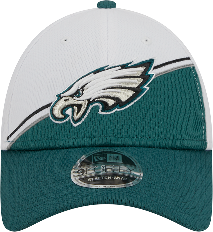 Philadelphia Eagles New Era 2023 Sideline 9FORTY Adjustable Hat - White/Midnight Green