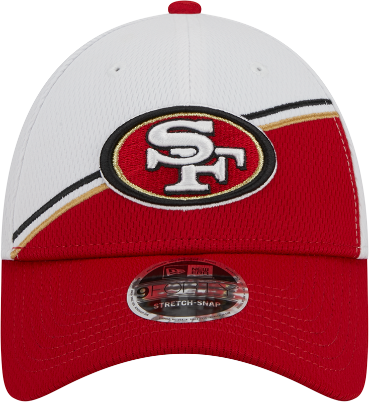 San Francisco 49ers New Era 2023 Sideline 9FORTY Adjustable Hat - White/Scarlet