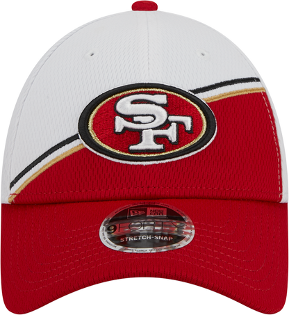 San Francisco 49ers New Era 2023 Sideline 9FORTY Adjustable Hat - White/Scarlet