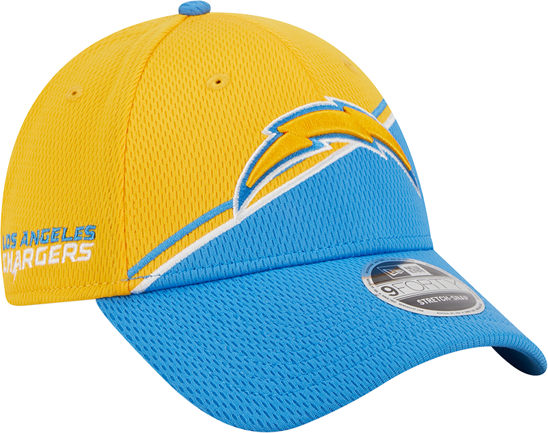 Los Angeles Chargers New Era 2023 Sideline 9FORTY Adjustable Hat - Gold/Powder Blue