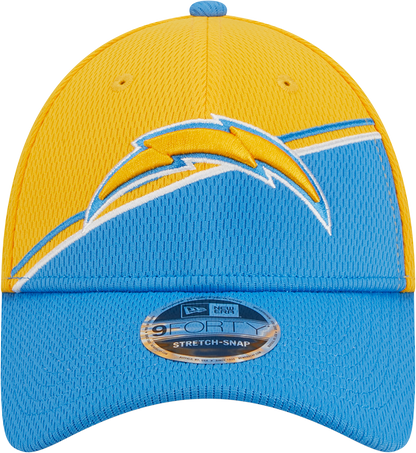 Los Angeles Chargers New Era 2023 Sideline 9FORTY Adjustable Hat - Gold/Powder Blue